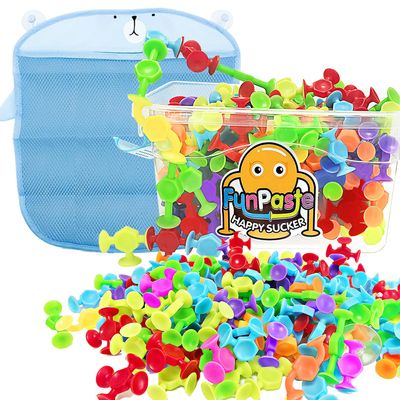 165Pcs Suction Cup Toy Bath Sensory Toys for Kids Genius Suckers Building Toys Party Favor Gift for 3 4 5 6 Year Old Boy Girl Toddler Travel Fidget Window Toy with Storage Organizer