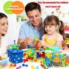 165Pcs Suction Cup Toy Bath Sensory Toys for Kids Genius Suckers Building Toys Party Favor Gift for 3 4 5 6 Year Old Boy Girl Toddler Travel Fidget Window Toy with Storage Organizer view 2
