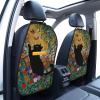Black Cat Flower Garden Butterflies Car Seat Back Kick Protectors,2 Pack Kick Mats with Storage Pockets for Vehicles to Protect from Dirt Mud Scratches view 2