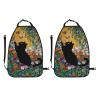 Black Cat Flower Garden Butterflies Car Seat Back Kick Protectors,2 Pack Kick Mats with Storage Pockets for Vehicles to Protect from Dirt Mud Scratches view 3