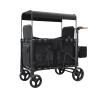 Lemoeyes Stroller Wagon 4 Seater, Wagon Cart with 4 High Seats & 5-Point Harnesses, Collapsible Stroller with Sun Canopy for Garden Beach Camping Sports, Utility Cart with Side Pocket view 1