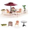 Rolife Super Creator Series Accessroies, DIY Mini Flower Garden Scenery Kit, Miniature Dollhouse Castle Building Kit's Part, Chic Caf Terrace Gift for Kids Adults Women view 1