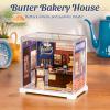 Rolife Mini Super Creator Series, DIY Miniature Butter Bakery House Dollhouse Kit, Bulid Scenary for Action Collectible Figures,Creative Gifts for Adults Women view 4