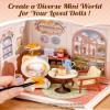 Rolife Mini Super Creator Series, DIY Miniature Honey Tea Lounge Dollhouse House Kit, Bulid Scenary for Action Collectible Figures,Creative Gifts for Women Kid Adults view 3