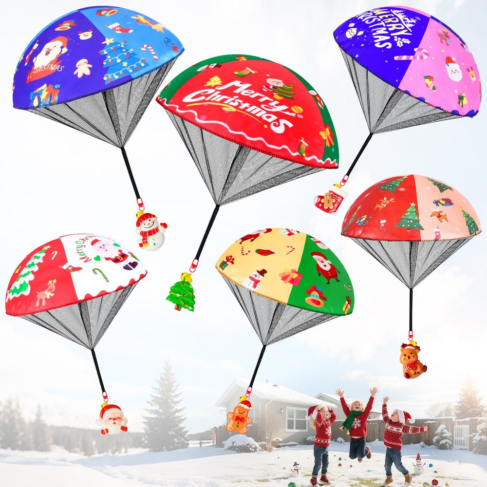 CPSYUB Christmas Toys Stocking Stuffers for Kids: Min Parachute Toys Gifts for 4 5 6 7 8 9 10 12 Year Old Kids Boys Girls - Bulk Goodie Bags Stuffers for Party Favors Fillers Flying Game
