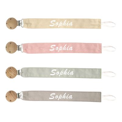 4Pack Custom Embroidery Pacifier Clip With Name/Text,Personalized Pacifier Holder for Baby Girls and Boys,Lightweight Universal Fits Most Pacifiers