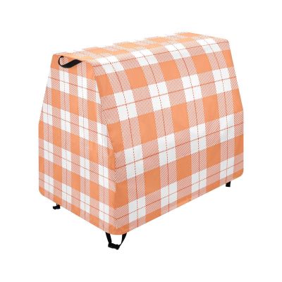 Qilmy Orange Buffalo Plaid Kids Water Table Cover, Duty Waterproof Patio Table Covers for Outdoor Toddler Splash Tables, UV Resistant & Dustproof Play Table Protector, Cover Only