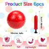 CZBRO 6PCS Bouncy Balls for Kids Toddlers, 12 Inch Sensory Balls Spiky Massage Stress Ball Bulk with Air Pump, Indoor Outdoor Sports Sensory Toys & Party Favors(Red) view 2