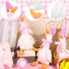 10Set One Silly Goose Birthday Decor 1st Baby Shower Party Favor 15.7 Inch White Geese Plush Stuffed Animal with Mini Party Hats Wood Table Decoration Greeting Cards Pink Ribbons for Guest Gifts view 4