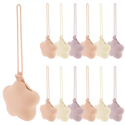 12 Pcs Silicone Pacifier Holder Case Safe and Soft Material Pacifier Pouch Portable Pacifier Case Protective Pacifier Storage Case Easy to Clean for Diaper Bag Stroller
