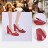 1/6 BJD Doll Shoes High Heeled Fashion Dress Up for 12 Inch Figure Body Realistic Mini Heels- Red view 3