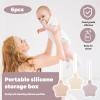 6 Pcs Silicone Pacifier Holder Case Safe and Soft Material Pacifier Pouch Portable Pacifier Case Protective Pacifier Storage Case Easy to Clean for Diaper Bag Stroller view 2