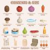 Wooden Play Food Toys for Kids - Pretend Play Kitchen Accessories Toy Set for Toddlers, Cutting Fruits Vegetables Toys Gift for Boys Girls Ages Over 3 Year Old view 2