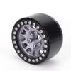 4 Pcs RC Beadlock Wheel Rims, Metal Wheel Rim Beadlock Wheels Hub, 1.9 Inch Beadlocks RC Rims Set, for 1:10 R C Crawler, Compatible with Axial SCX10, SCX10II, 90046, 90047 (Black Silver) view 1