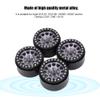 4 Pcs RC Beadlock Wheel Rims, Metal Wheel Rim Beadlock Wheels Hub, 1.9 Inch Beadlocks RC Rims Set, for 1:10 R C Crawler, Compatible with Axial SCX10, SCX10II, 90046, 90047 (Black Silver) view 4