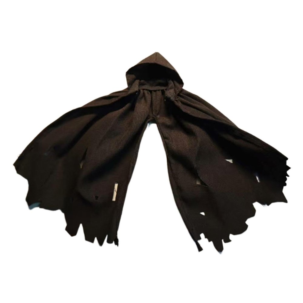 1:12 Scale Action Figure Clothes Cape Unisex Trendy Dress Up Mini Fashion Fabric Doll Costume for 6 Inch Figures- Black