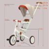 Baby Tricycle with Canopy,8 in 1 Folding Toddler Bike Foldable Kids Tricycle,Toddler Tricycle for 1-3 Year Olds, Push Tricycle for Kids Trike Balance Bike Chrismas and Birthday Gift for Boy and Girl view 4