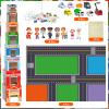Cinrobiye Community Helpers Sorting and Stacking Set with Wooden Figures Traffic Signs Vehicles Modern City Mat Vehicle Preschool Learning Montessori Game Nesting Boxes for Boys Girls Birthday Gift view 2