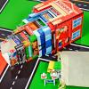 Cinrobiye Community Helpers Sorting and Stacking Set with Wooden Figures Traffic Signs Vehicles Modern City Mat Vehicle Preschool Learning Montessori Game Nesting Boxes for Boys Girls Birthday Gift view 4