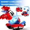 iPlay, iLearn Kids Dinosaur Transforme Robot Toy, Magnetic Construction Trucks Transform into Dinosaurs, Toddler STEM Educational Learning Toy, Cool Birthday Gifts for 3 4 5 6 7 8 Year Old Boy Girl view 2