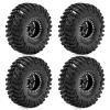 1.0 Beadlock Wheel Tires Set -3.78mm Offset Wheel Rims for 1/18 1/24 RC Crawler Car Axial AX24 SCX24 FMS FCX24 TRX4M (Black-A) view 2