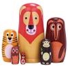 Tngan Russian Nesting Dolls, 6 Pcs 6 "Tall Animal Nesting Easter Eggs Toys, Stacking Wooden Handmade Matryoshka Dolls for Kids Toddlers Birthday or Home Decoration Gift (Long Lion) view 1