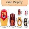 Tngan Russian Nesting Dolls, 6 Pcs 6 "Tall Animal Nesting Easter Eggs Toys, Stacking Wooden Handmade Matryoshka Dolls for Kids Toddlers Birthday or Home Decoration Gift (Long Lion) view 3