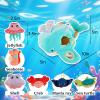 Juivin Soft Rattle Montessori Baby Toys 6-12 Months, Soft Barn Ocean Playhouse with 6 Stuffed Animals, Sensory Development Activity, Toddler Learning Toys (Ocean Whale) view 3