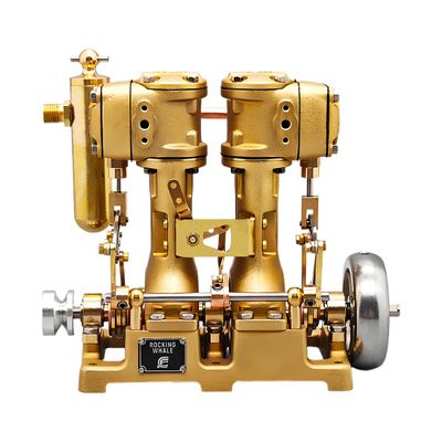 ENGINEKITOR RW-L2 Mini Inline Double Cylinder Steam Engine Model, Brass Structure, DIY Working Engine for 2851 inch Steamships, Desktop Display & Educational Power Model (No Boiler)
