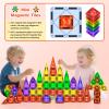 80PCS Mini Magnetic Tiles, Diamond Pattern Travel Magnetic Tiles Building Set with Case, Construction Toys for Kids 4-8 Portable Classroom Educational Learning Toddler Toys for Boys Girls Gift Ages 3+ view 2