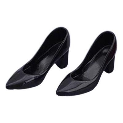 1/6 BJD Doll Shoes High Heeled Shoes for 12 Inch Figures, Realistic Mini High Heels Fashion Dress Up Accessories- Black
