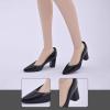 1/6 BJD Doll Shoes High Heeled Shoes for 12 Inch Figures, Realistic Mini High Heels Fashion Dress Up Accessories- Black view 4