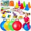 53PCS Carnival Outdoor Games Combo Set for Kids, 18 Inch Hopper Balls with Handles, Ring Toss, Bean Bags, Egg Spoon Relay Race, Fun for Backyard, Field Day, School, Birthday Parties, Family Events view 1