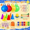 53PCS Carnival Outdoor Games Combo Set for Kids, 18 Inch Hopper Balls with Handles, Ring Toss, Bean Bags, Egg Spoon Relay Race, Fun for Backyard, Field Day, School, Birthday Parties, Family Events view 2