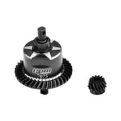 4140 Carbon Steel + Aluminum 7075 Alloy Rear Complete Differential for Traxxas 1:10 Slash 4X4 / Slash 4X4 Low-CG/Hoss 4X4 VXL 3S / Rustler 4X4 VXL / 1:7 XO-01/1:8 Jato 4X4 VXL Upgrade Parts - Black