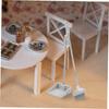Veemoon Mini Cleaning Supplies Set Miniature Broom Dustpan Simulated Mop for Dollhouse Miniature Scene Decor view 4