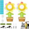 Sound Activated Machine for Car Shake Head and spit Out Bubbles, Car Rechargeable Automatic Sunflower Bubble Maker, Top Decoration with 20 Refill Liquid and Remote Control (2 pcs) view 1