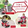 HONEY JOY Ride On Push Car for Toddlers, Alien Theme Ride On Car Sliding Car w/Steering Wheel, Music & Lights, Under Seat Storage, No Batteries, Kids Ride On Toys for Boys and Girls (Red) view 3