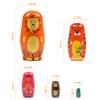 Tngan Russian Nesting Dolls, 5 Pcs 6 "Tall Animal Nesting Easter Eggs Toys, Stacking Wooden Handmade Matryoshka Dolls for Kids Toddlers Birthday or Home Decoration Gift (Round Lion) view 2