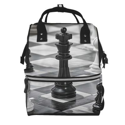 HCLYvexiria Diaper Bag Backpack black and white chess Nappy Backpack Maternity Baby Nappy Bag Changing Bags for Travel