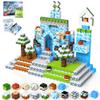 150PCS Magnetic Blocks-Magnetic Building Blocks Magnet Toys Set Stacking Snow Mountain World with Magnet Construction Toys STEM Sensory Gift for Kids Toddlers Boys & Girls Birthday Gifts Ages 3+ view 1