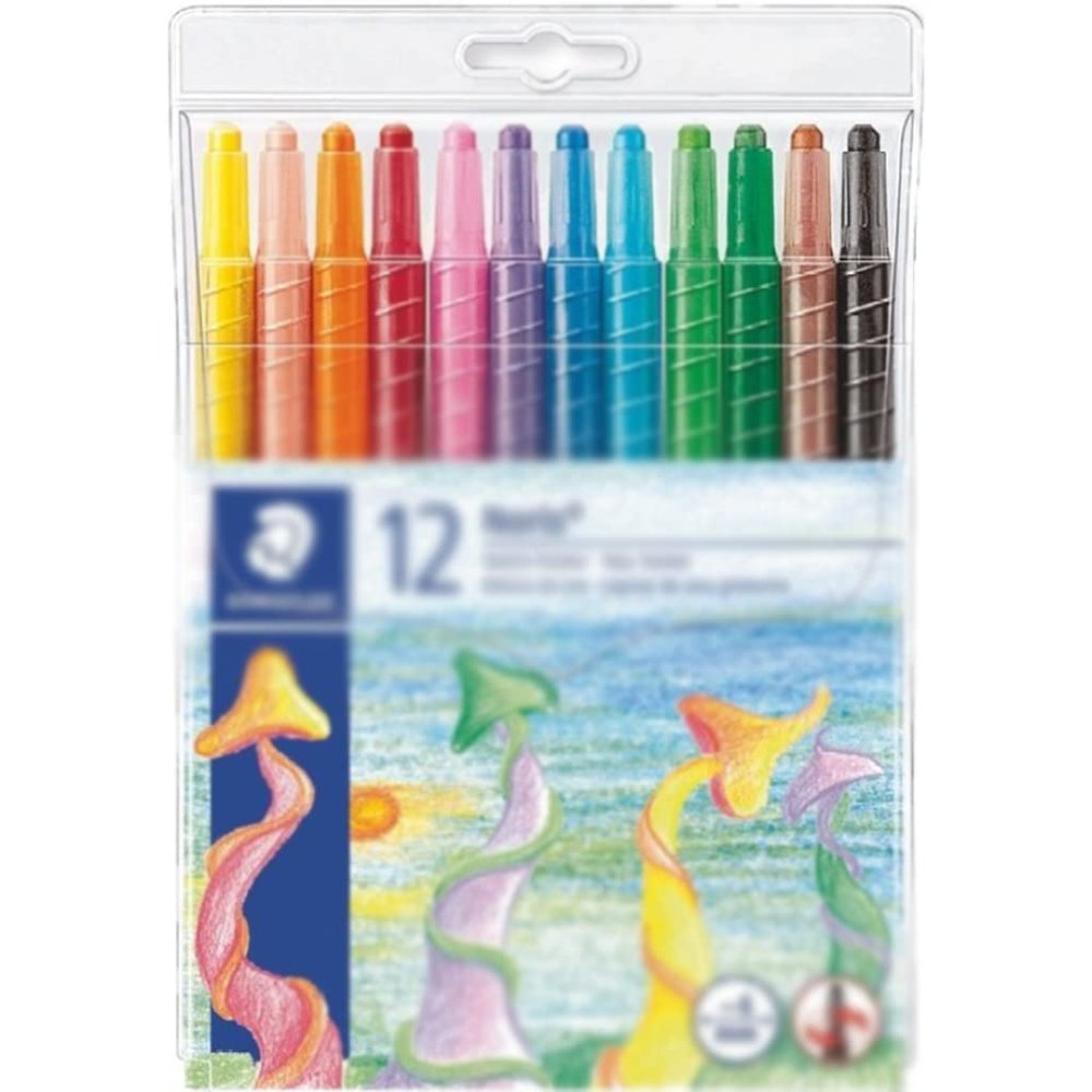 58GXCAAMOT Drawing pens 12 Colours Gel Crayons for Toddlers, Twistable Crayons Set for Kids Children Colouring, Crayon-Pastel, Ideal for Paper Colour pens (12)