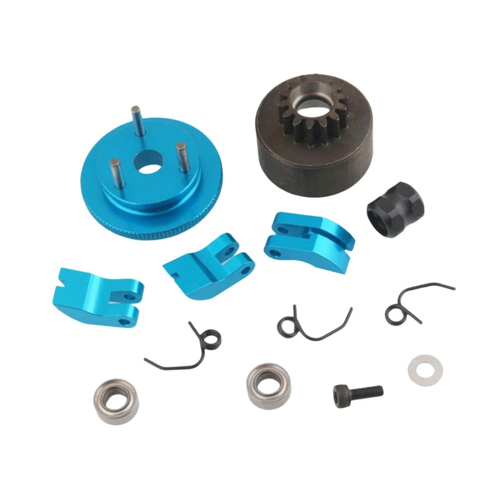 pistro RC Clutch Bell Shoes Bearings Gear 14T 1:8 Scale Flywheel Assembly for HSP 81020S Upgrade Part Metal- Blue