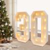 39.4in 2025 Light up Numbers with 20 LED Bulbs, Marquee Numbers for 30th Birthday/Party/Anniversary Decorations Graduation, Floor Standing Light up Balloons Foam Numbers, 2000-3000K view 2