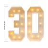 39.4in 2025 Light up Numbers with 20 LED Bulbs, Marquee Numbers for 30th Birthday/Party/Anniversary Decorations Graduation, Floor Standing Light up Balloons Foam Numbers, 2000-3000K view 3