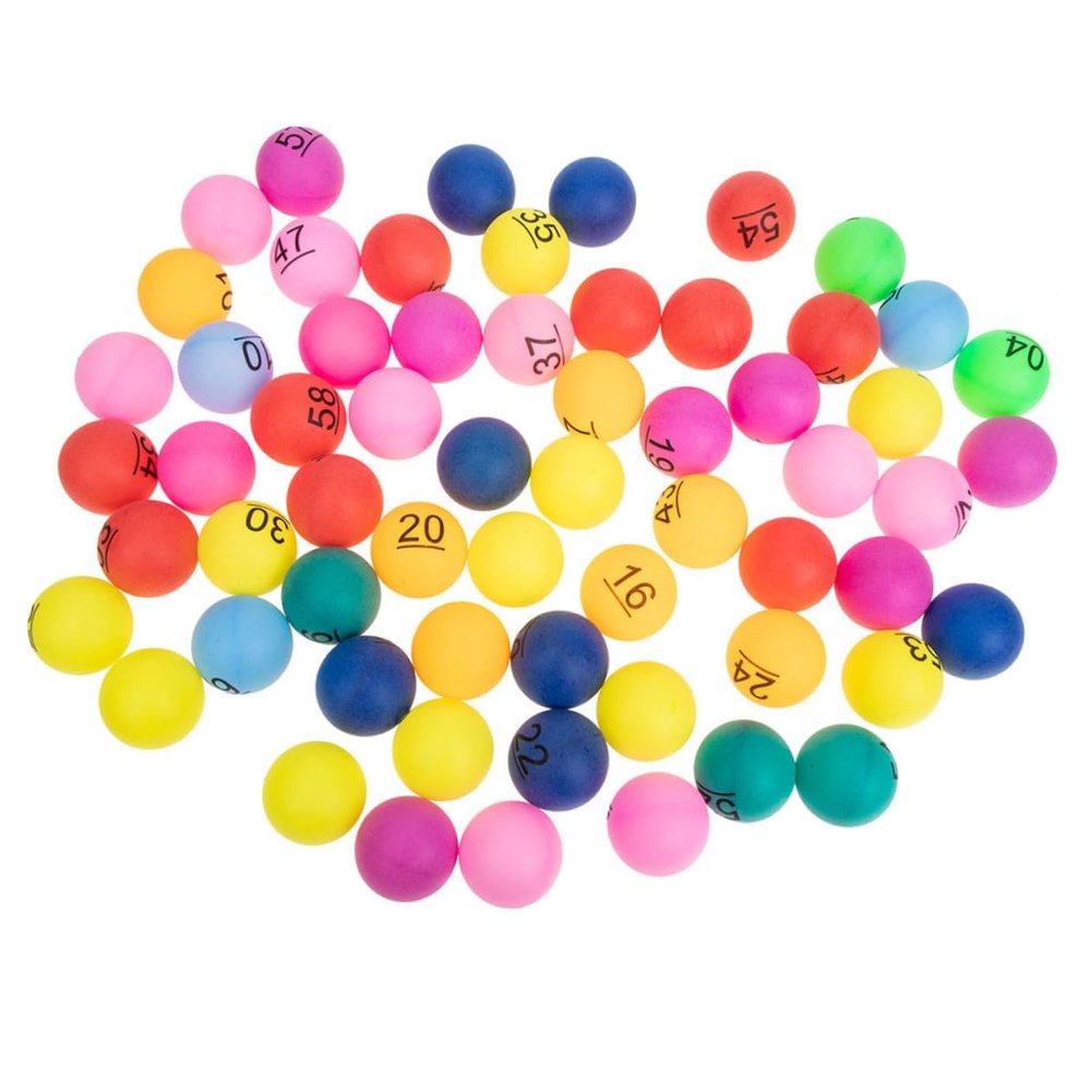 UKCOCO 90Pcs Colorful Numbered Plastic Draw Balls for Raffle Games Bingo Parties Events Game Balls for Fun Activities for Carnival Prizes Transparent Draws