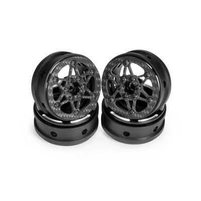4PCS 1.9 Inch Carbon Fiber Wheel Rims Compatible with 1/10 RC Car Crawler RR10 TF2 Element Gmade R1 Cheater Rigs 1.9S DIY(4PCS A)