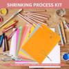 20 Pcs Heat Shrink Plastic Sheet Kit Keychain Include 20 PCS Shrink Film Papers 10 Pcs Keychains for Kids Creative Craft for Pendant Bookmark Earring Bracelet view 3