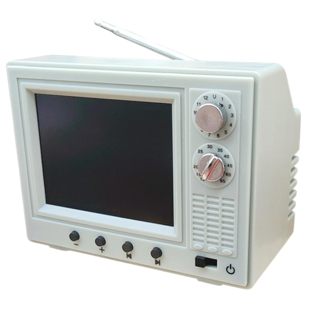 Dollhouse TV 1:12 Scale USB Rechargeable Mini TV Toy That Can Play Video with LCD Screen & 180 Rotatable Antenna Dollhouse Furniture for DIY Setting # &&