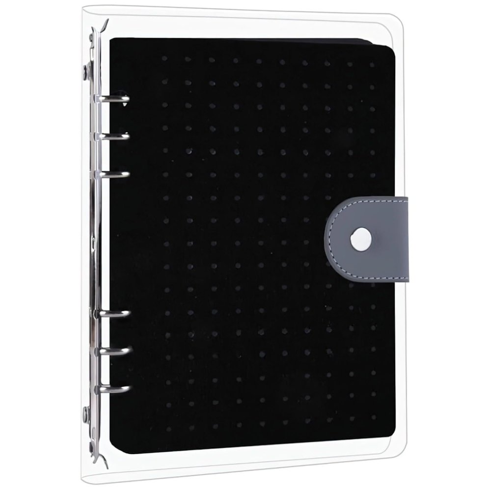 A5 Zippered Pin Display Book with 8 Felt Pages for 350 Pins, Transparent Sleeves, Black Hard Shell, Ideal for Collecting and Traveling